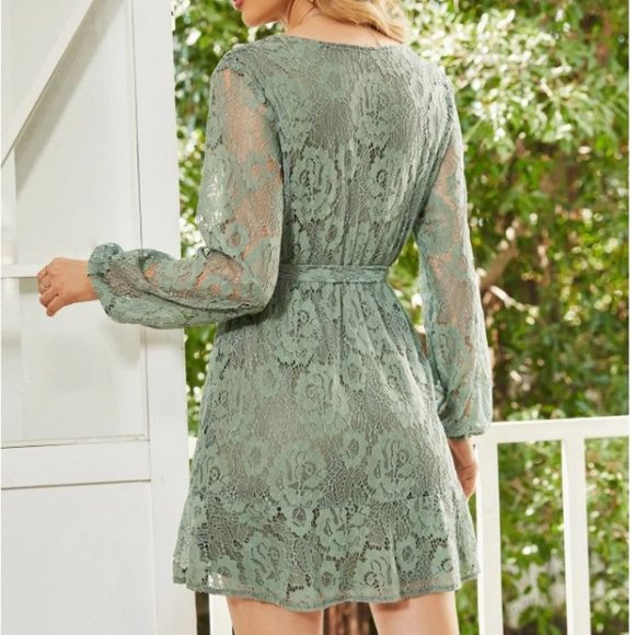 Belted Lace Dress - Picture 2 of 7